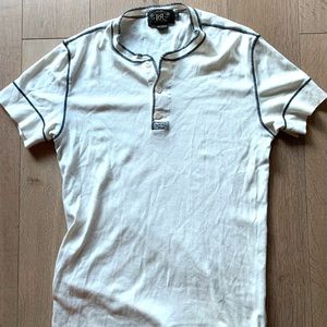 RRL Ralph Lauren Polo short sleeved Henley shirt like new in white.